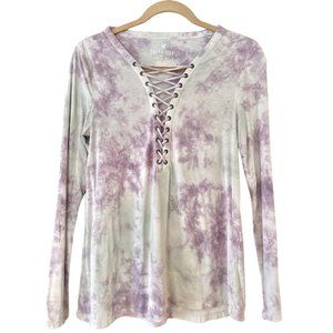 Lavender Tie-Dye American Eagle Soft + Sexy Long Sleeved Tee